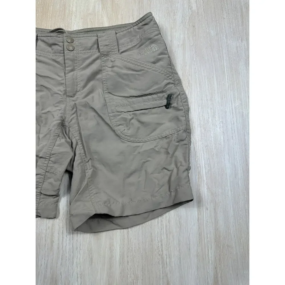 The North Face Paramount Taupe Nylon Hiking Cargo Travel Outdoor Shorts 10